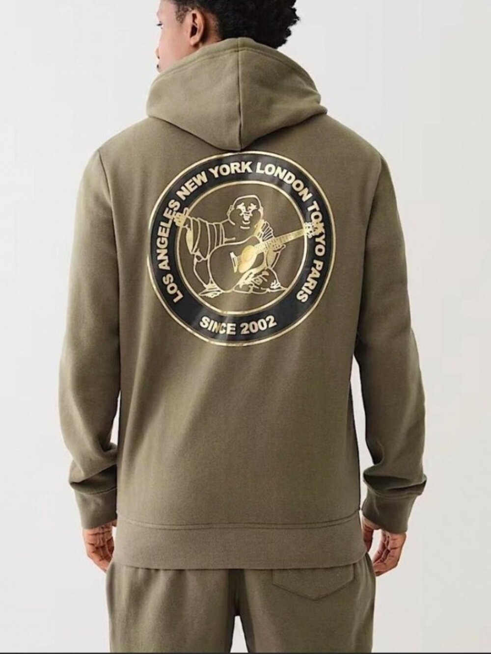True Religion Khaki Zip Up Hoodie Men's L